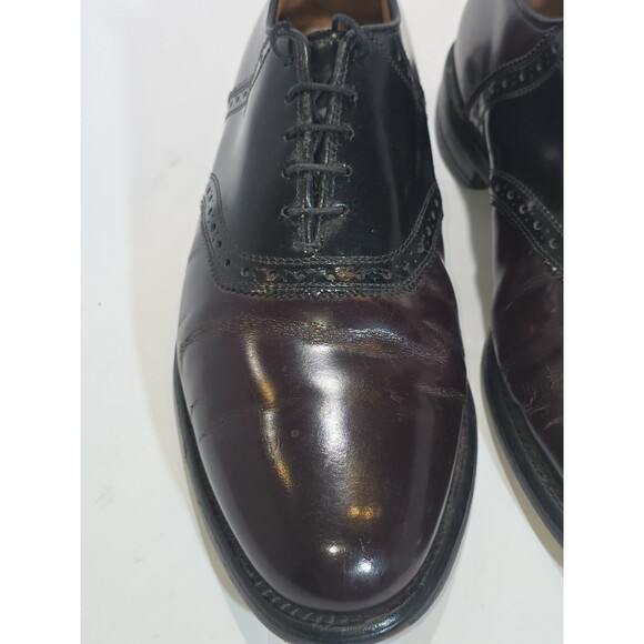 Allen Edmonds Men\'s Shelton 9.5 E Burgandy & Black Saddle shoes main image 8